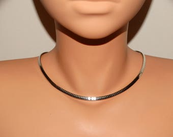 Sterling Silver 18" Long Omega Chain 4mm Wide.
