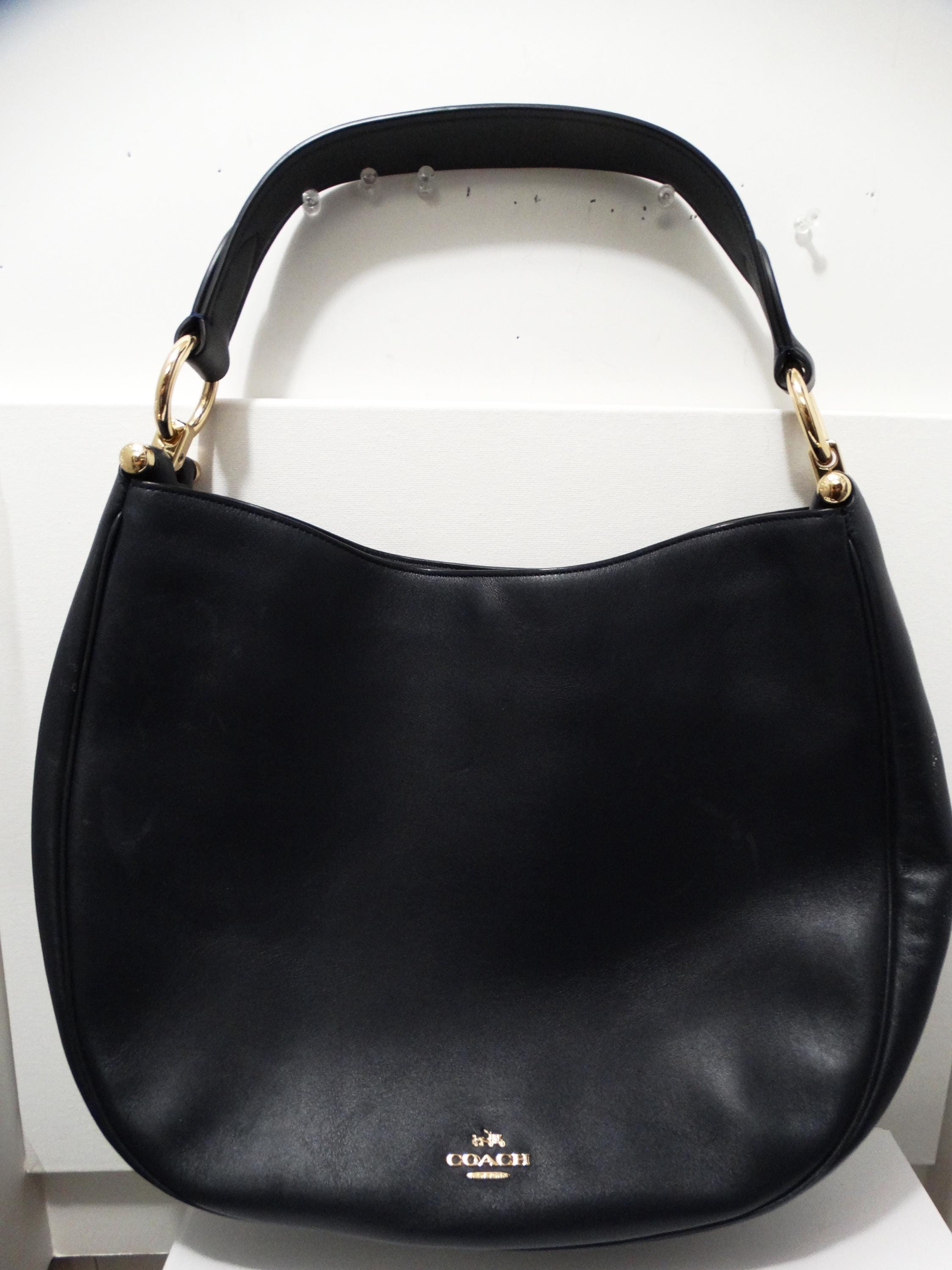 Coach Large Black Leather Gold Tone Hardware Bag - Etsy