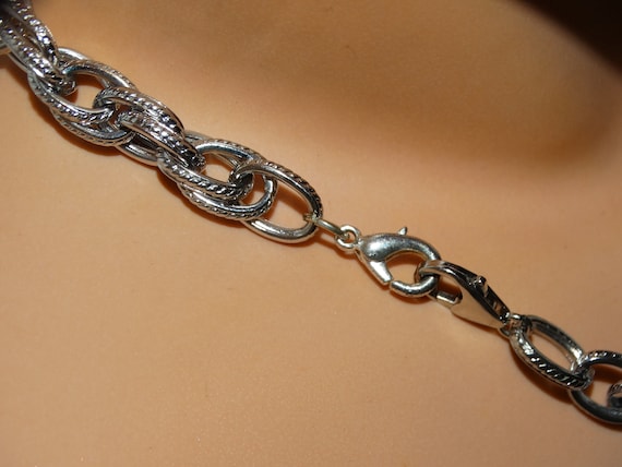 Sterling Silver 10mm Wide Chain Necklace. - image 6