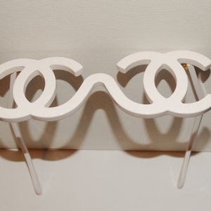 Authentic CHANEL White Runway SAMPLE Sunglasses 1994 Collectors. image 9