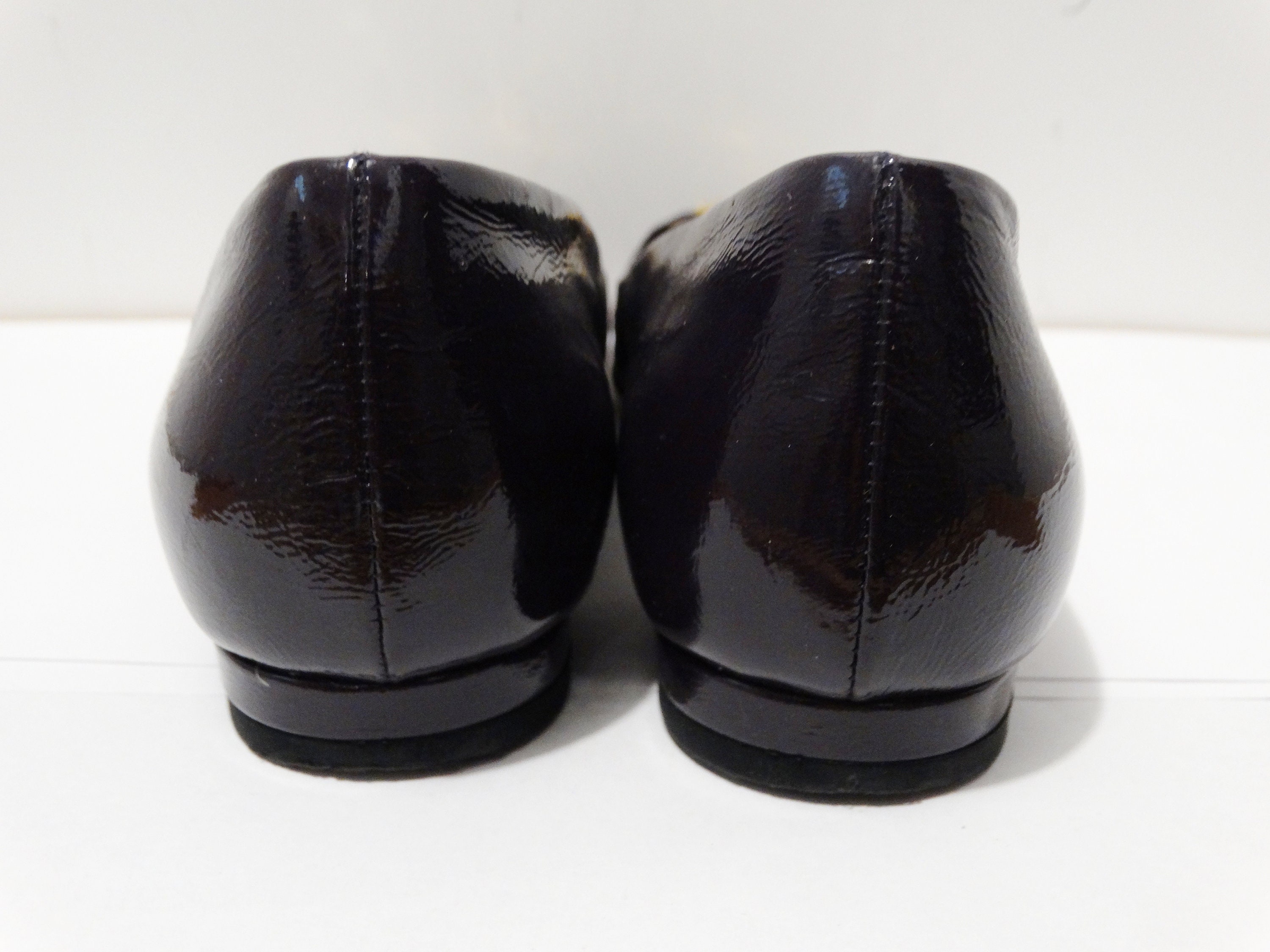 Gucci Size 37 1/2 Dark Purple Leather Ballet Flat Shoes. - Etsy