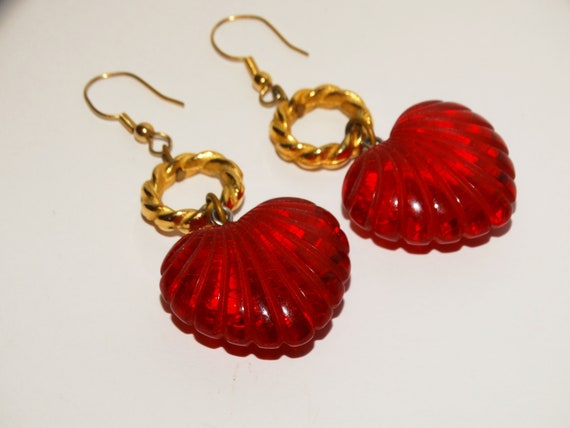 Gold Tone Costume Plastic Earrings. - image 8