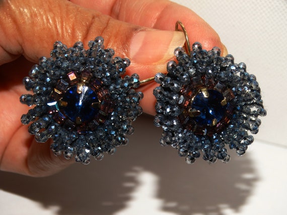 Gold Tone Sparkling Faceted Crystal Stone Earring… - image 9