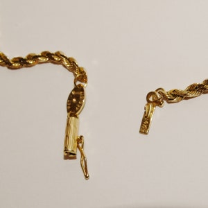 14k 5.7 Grams Solid Yellow Gold Designer Signed Rope Bracelet w/Genuine Diamond. image 9