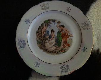 珍品19世紀　コンメディア・デッラルテの皿　ヌベール？イタリア？アンティーク 1960s Kahla Porcelain Fine Madonna Design Dinner Plates Made in