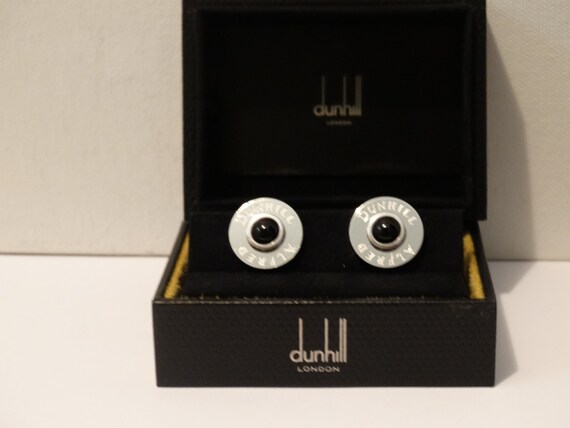 Alfred Dunhill Sterling Silver / Onyx Cuff Links. - image 2