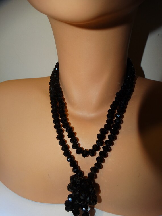 Faceted Sparkly Black Glass Necklace. - image 4