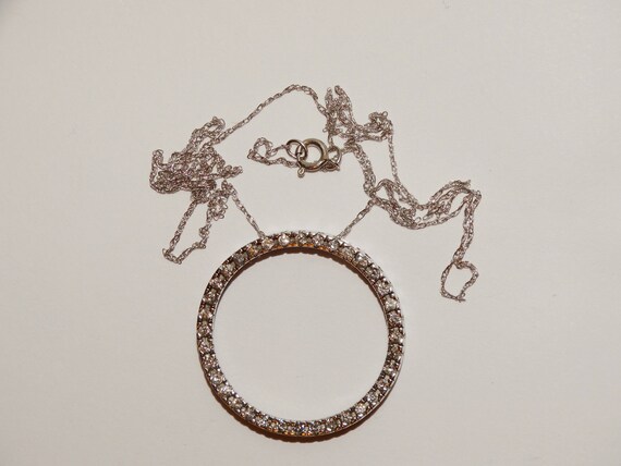 14k WG Genuine Diamond Circle Of Life 16" Necklac… - image 8