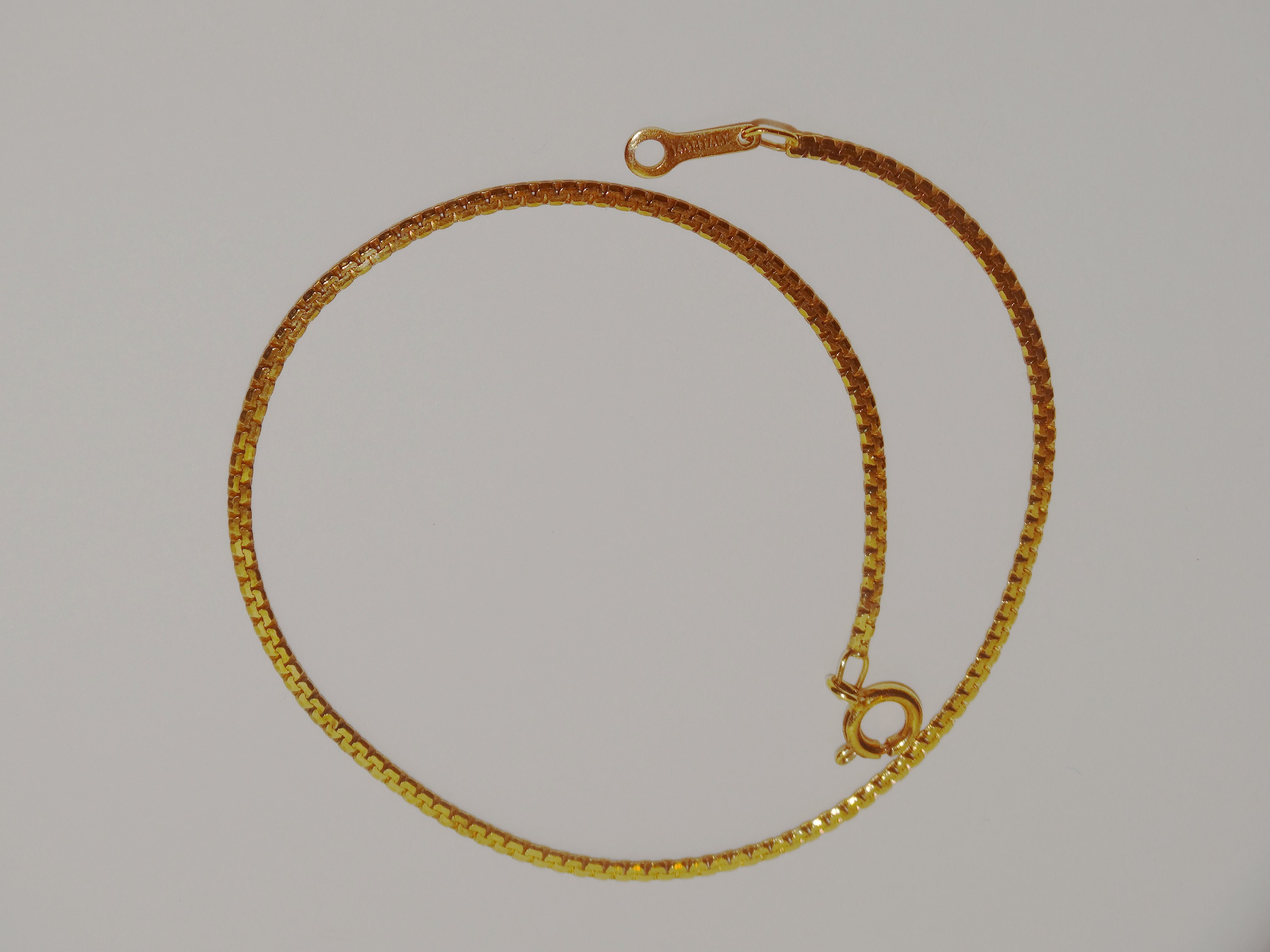 14K ゴールド チェーンブレスレット イタリア製 14Kイエローゴールドのイタリア製チェーンブレスレット。 - Etsy 日本