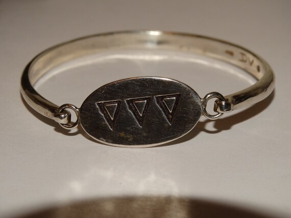 Navajo Sterling Silver Hook on Bangle Bracelet. - image 3