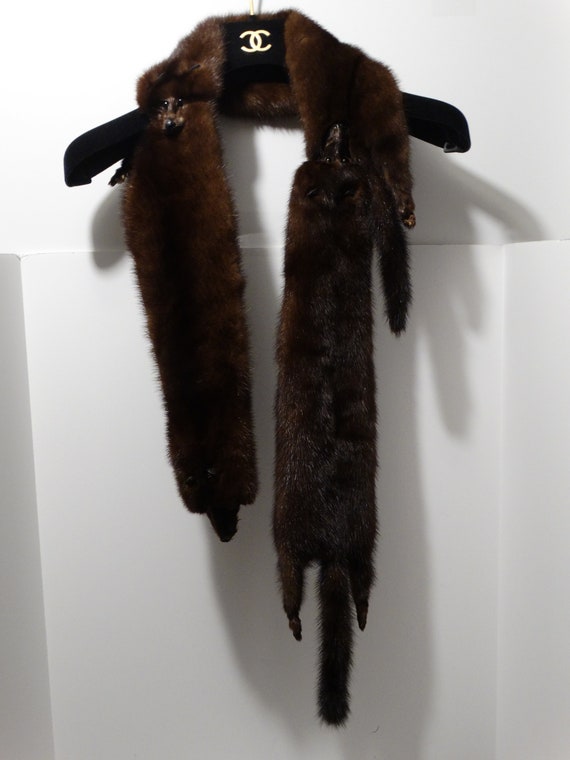 1950s Dark Brown Mink Stole - image 2