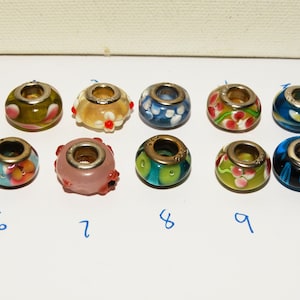 Sterling Silver Handmade Murano Glass Bead.