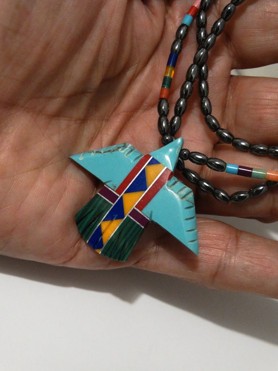 Hematite Gemstone Eagle Necklace. - image 5