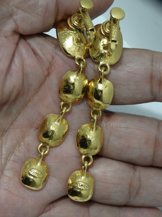 Napier RARE Gorgeous Gold Tone Faceted Large Cabo… - image 9