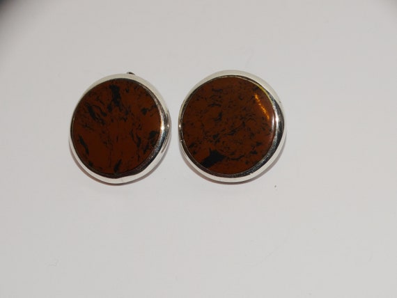 Sterling Silver And What Appear To Be Brown Jaspe… - image 3