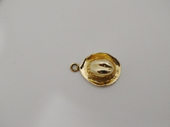 14k Gold Sombrero or Hat as is Charm Without Bale. - image 2