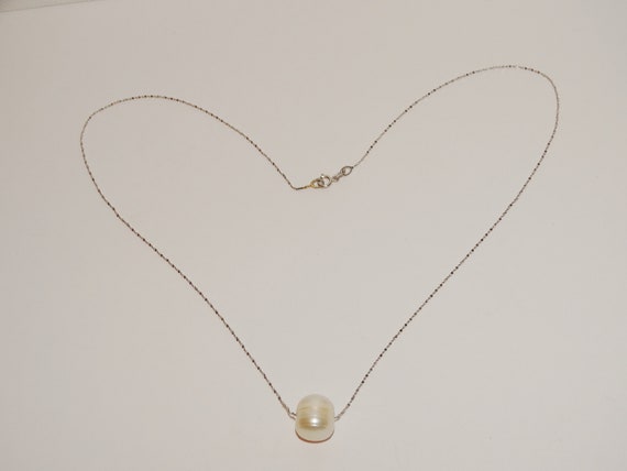 14k White Gold Large Genuine RARE Pearl Necklace. - image 3