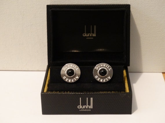 Alfred Dunhill Sterling Silver / Onyx Cuff Links. - image 4