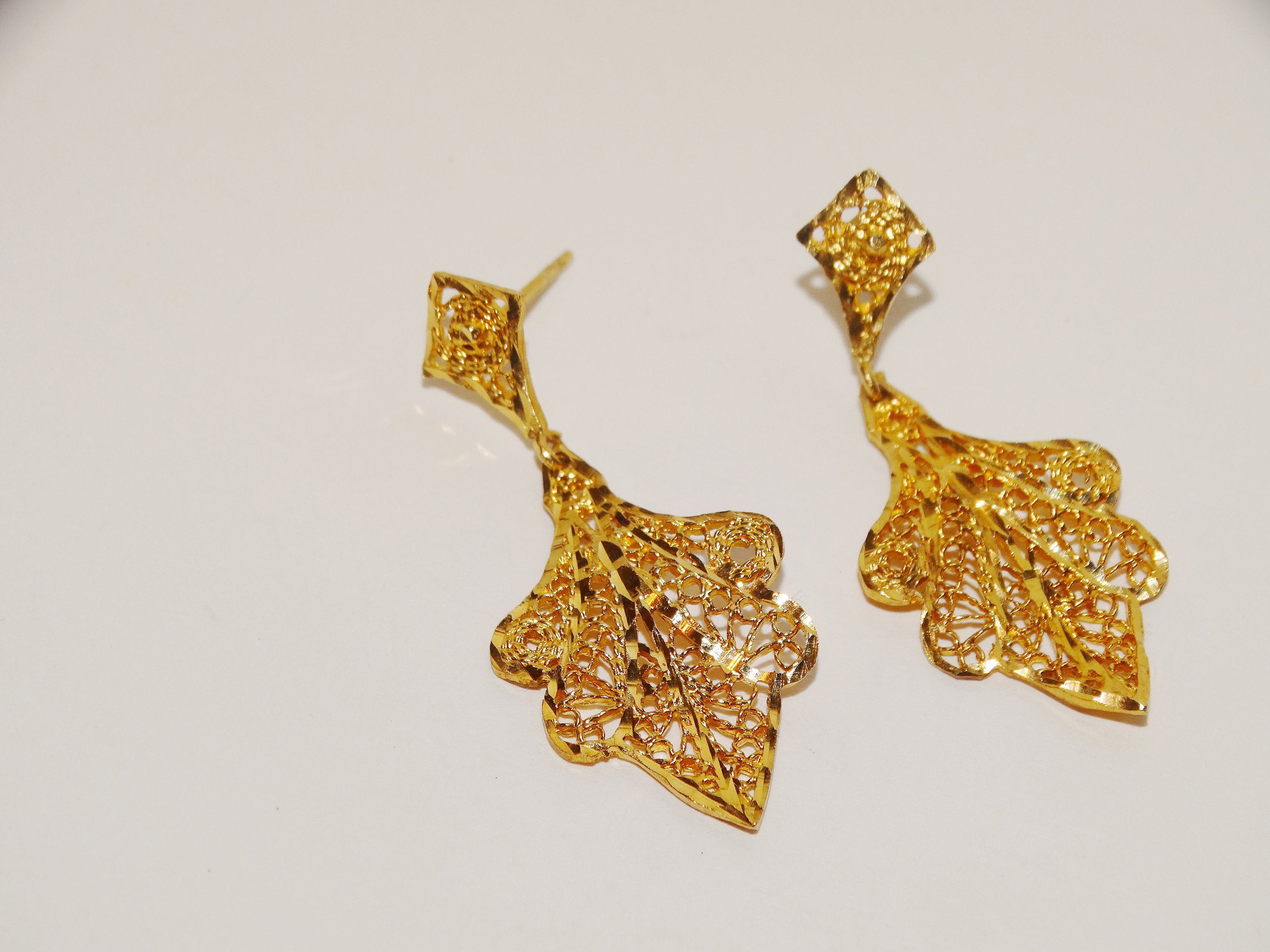 ★VINTAGE HOLLYWOOD★ [14k Gold] Leaf Dew Earrings_VH2533EA5 image_5265e8d0-dd19-4b87-b66c-