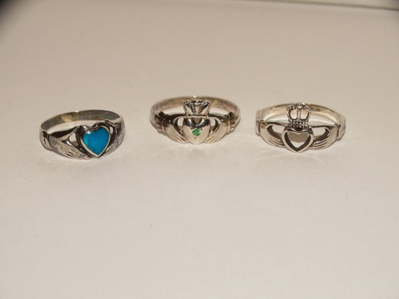 Sterling Silver Claddagh rings. - image 9