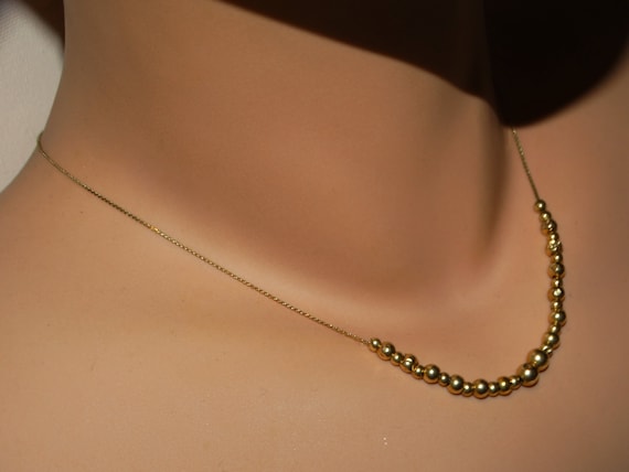 14k YG Chain W/ 29 Beads Necklace. - image 1