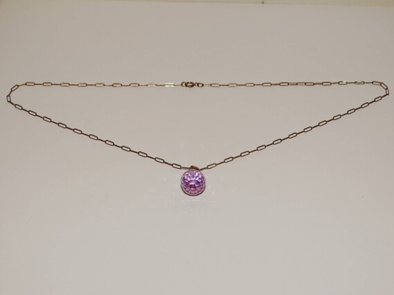 Sterling Silver Lavender Faceted Glass Ball Penda… - image 6