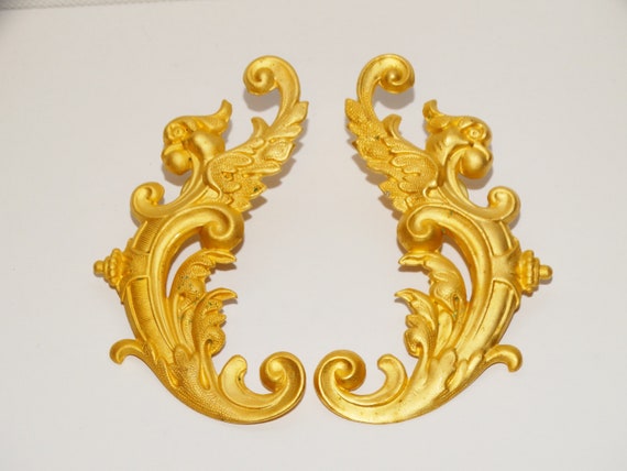 MISIA Designs USA  3" Inch Gold Tone Earrings View 2