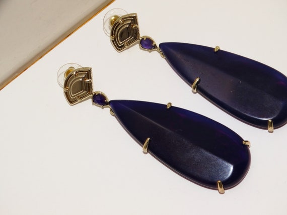 Kendra Scott Gold Tone Purple Stone Earrings, - image 5