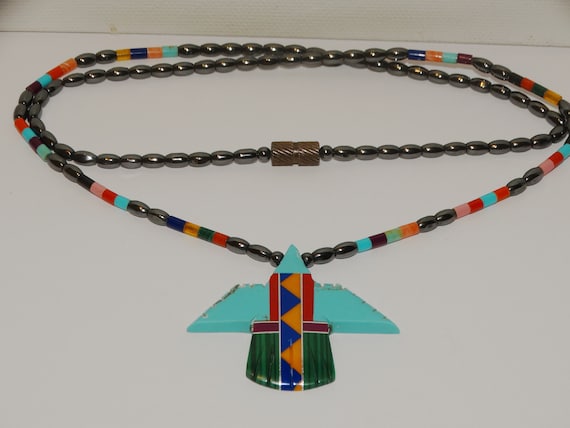 Hematite Gemstone Eagle Necklace. - image 10