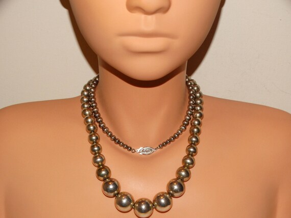 Sterling Silver 32" Inch Long Graduated Bead Neck… - image 7