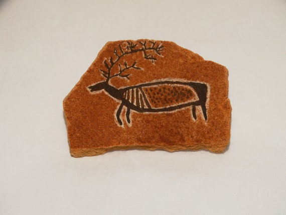 Navajo Handpainted Stone Brooch. - image 1