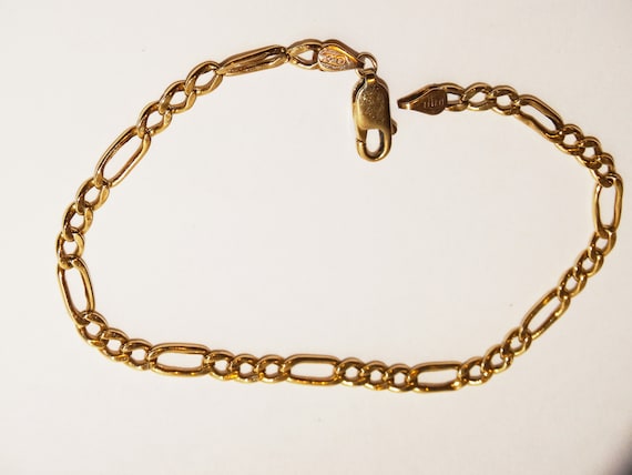 RARE Design 14k Yellow Gold Stamped Bracelet. - image 8