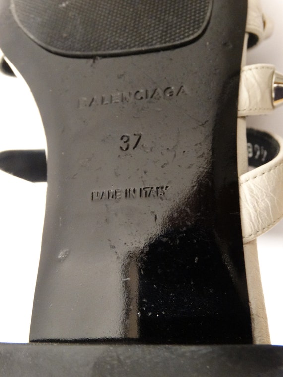 Balenciaga White Leather Size 37 Slides Studded S… - image 3