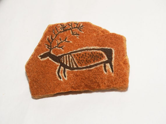 Navajo Handpainted Stone Brooch. - image 2