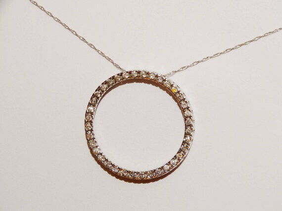14k WG Genuine Diamond Circle Of Life 16" Necklac… - image 9