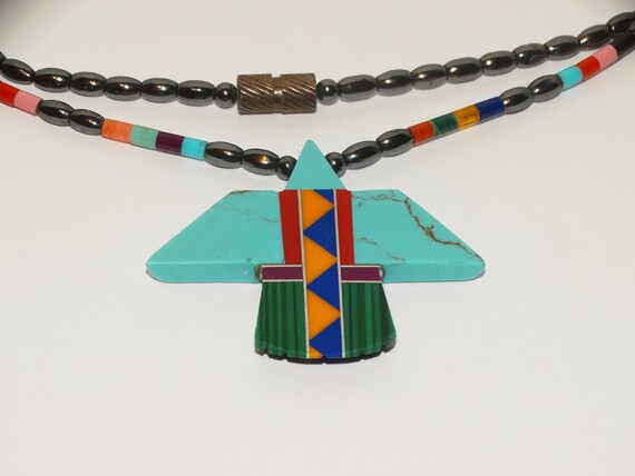 Hematite Gemstone Eagle Necklace. - image 9