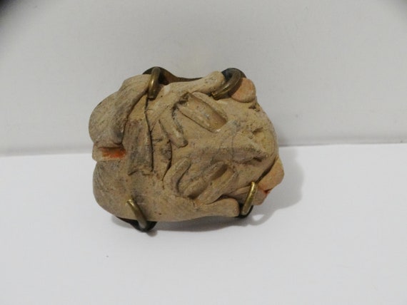 Brass Incas Stone Face Ring. - image 4