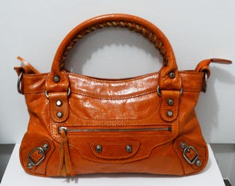 バッグ Balenciaga Giant Mini City Bag Orange Balenciaga Giant 21 City Bag In Orange - Purse Utopia