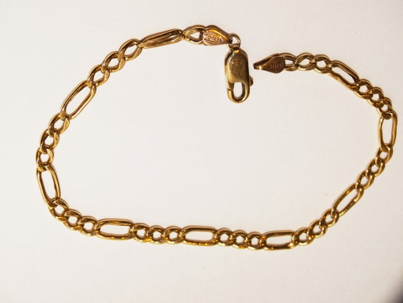 RARE Design 14k Yellow Gold Stamped Bracelet. - image 3