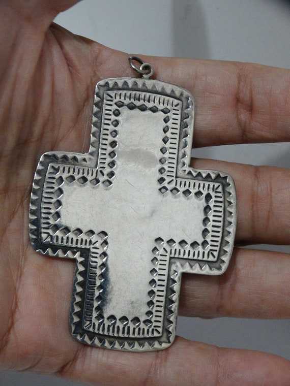 Sterling Silver Large 2 1/2 x 2 inches Cross Penda