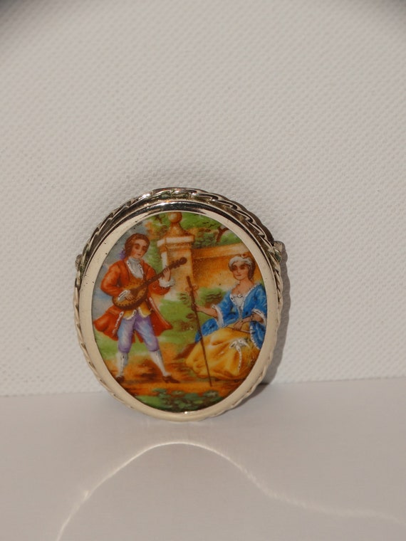 Sterling Silver Made In Italy Hand Painted Limoge… - image 5
