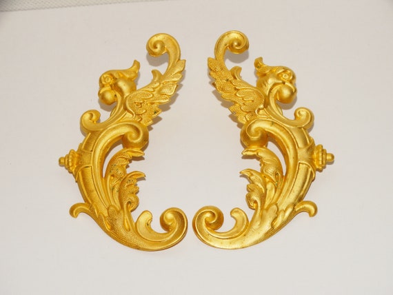 MISIA Designs USA  3" Inch Gold Tone Earrings