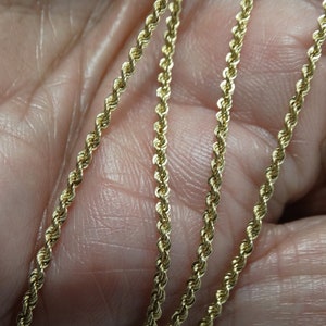 14k Yellow Gold 19.6 Inches Sparkle Twisted Rope Necklace