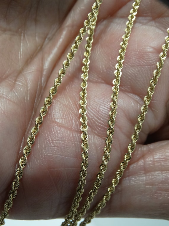 14k Yellow Gold 19.6 Inches Sparkle Twisted Rope N