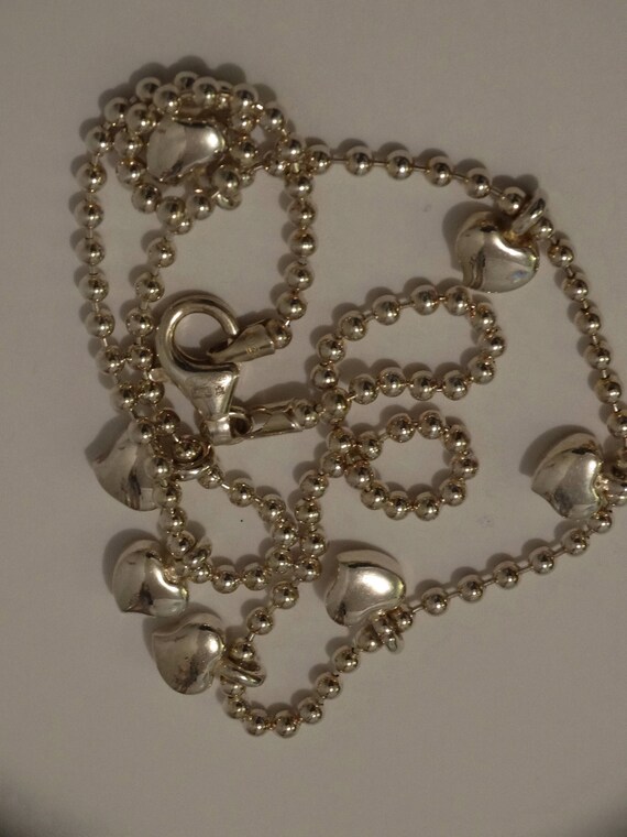 Sterling Silver Designer Signed Chocker Heart Sta… - image 6
