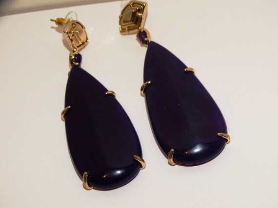 Kendra Scott Gold Tone Purple Stone Earrings, - image 4