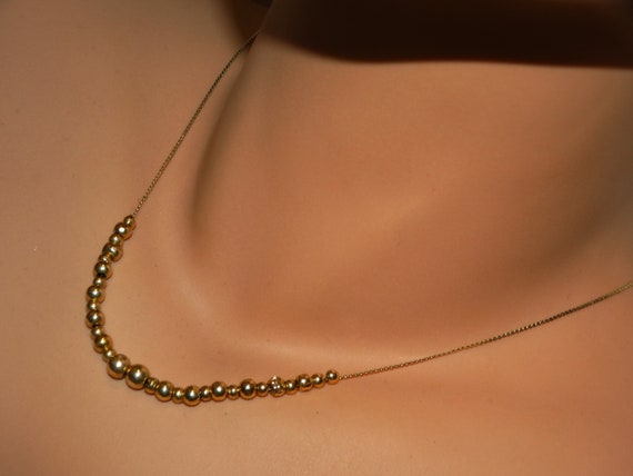 14k YG Chain W/ 29 Beads Necklace. - image 9