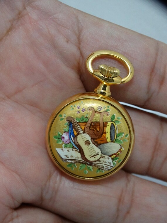 Halcyon Days Enamels Swiss Made Gold Tone Pocket Watch. as Is - Etsy