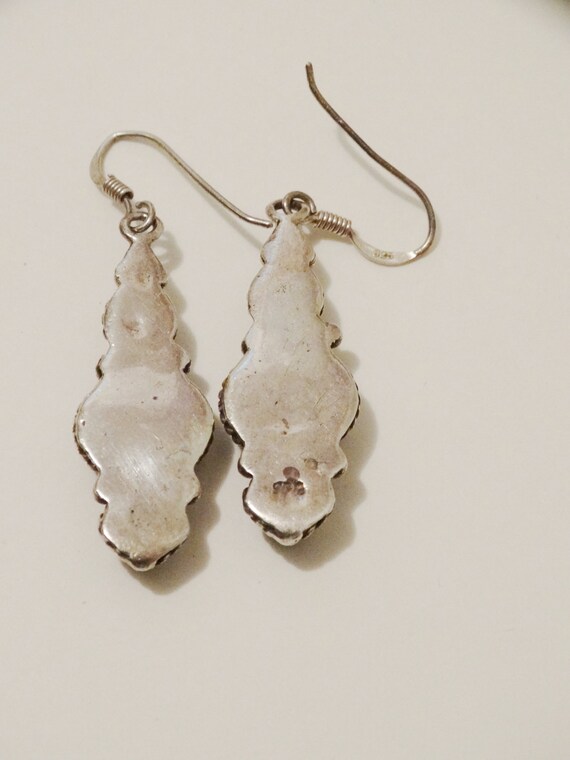 Sterling Silver Multicolor Stone  1 1/4" Earrings. - image 4