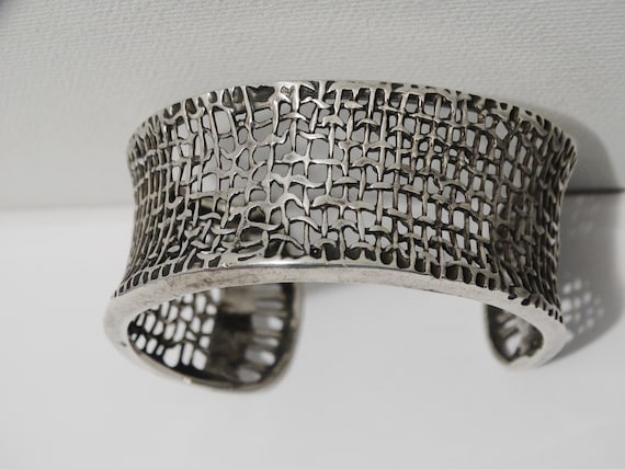 Silpada Sterling Silver Weave Design Cuff Bracele… - image 1